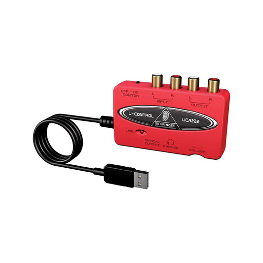 Behringer U-CONTROL UCA222 Ultra-Low Latency 2 In/2 Out USB Audio Interface with Digital Output