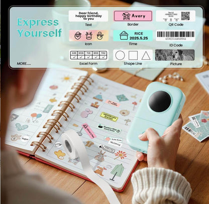 Phomemo D30 Label Maker Machine, Portable Bluetooth Mini Label Printer