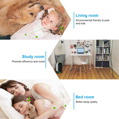 DEEYA Air purifier for allergy sufferers, smokers, dust and pollen, odours, animal hair for home, smoke chamber