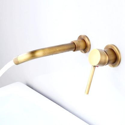 imiiHO 011 Wall-Mounted Basin Faucet, Bronze, Brass, Brushed, Bathroom tap