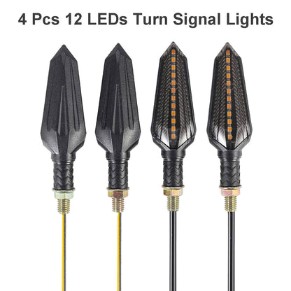 4 motorcycle indicators: 4 PCS indicators, 12 V universal