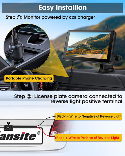 1080P Wireless Reversing Camera with HD Monitor 7 Inch Wireless Backup Camera