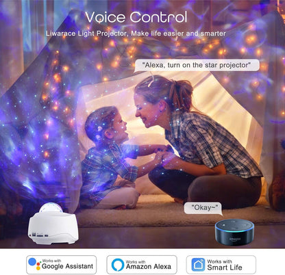 Galaxy Star Projector, WiFi Star Light Projector Work with Alexa Google Assistant, 10 Colors 27 Modes