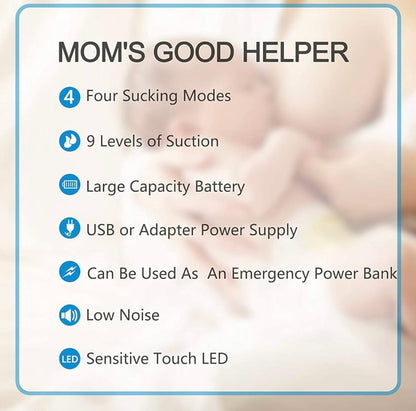 Bellababy Electric Breast Pump Portable, Double Breast Pump 4 Modes & 9 Levels Efficient Suction