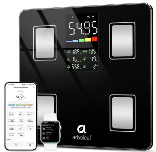 Smart Bathroom Scales, arboleaf Bluetooth Scales for Body Weight Weighing Scales with APP
