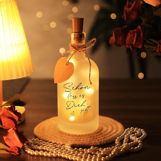 LED Bottle Light with Saying, LED Decorative Bottles with Corks, Illuminated Bottle