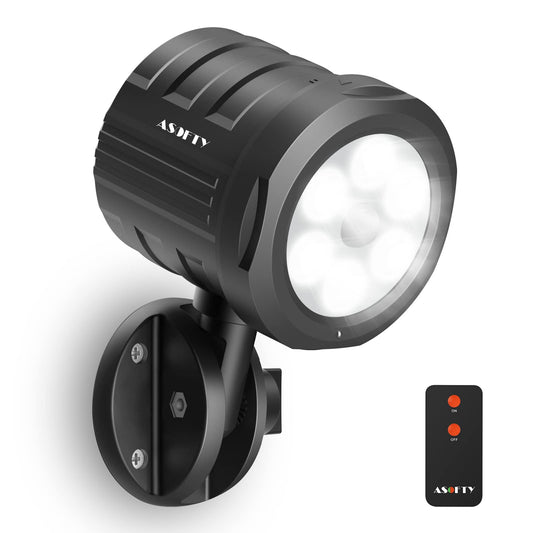 Outdoor Motion Sensor Light Battery Operated 6ASOFTY 1000 Lumens Wireless with Remote Control
