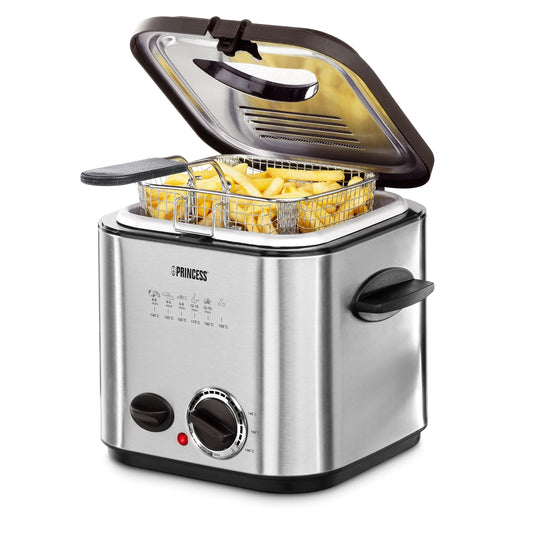 Princess Mini Fryer & Fondue - 1.2 L - With 6 fondue forks - Fast heating - Anti-odour filter -840w