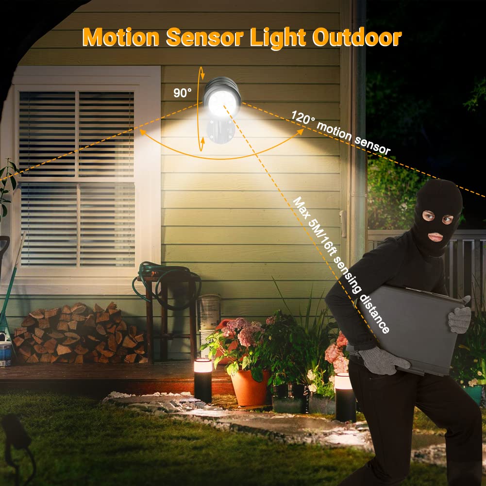 Outdoor Motion Sensor Light Battery Operated 6ASOFTY 1000 Lumens Wireless with Remote Control