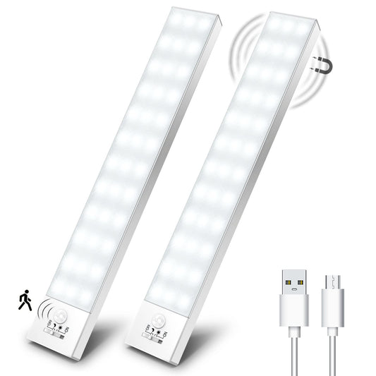 OUILA 2 Pack 36 LED Lights 1000mAh Magnetic USB Rechargeable Motion Sensor Lights