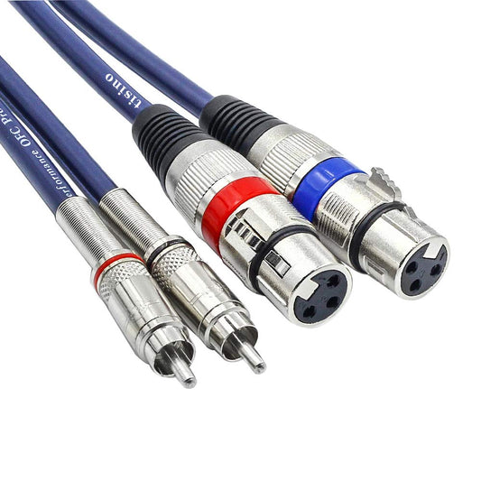 Tisino Dual XLR to RCA Cable, Heavy Duty 2 XLR Female to 2 RCA Male 3M