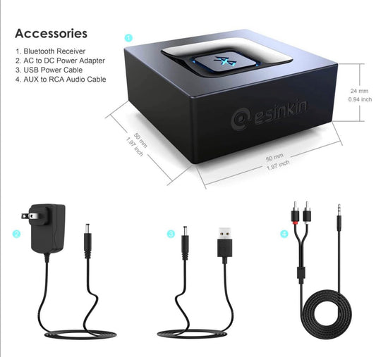 esinkin Bluetooth Audio Adapter for Music Streaming Sound System