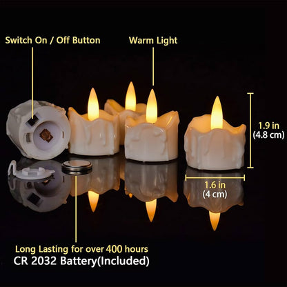 12 Pack Tea Light Candles, Battery Operated