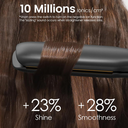 FASZIN Professional Hair Straightener, 1.18 inch Ionic Titanium Plate, 20S Fast Heat Up Flat Iron with Clear LED Display