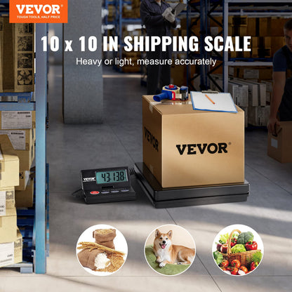 VEVOR Digital Shipping Scale, 110 lbs x 0.07 oz. Heavy Duty Postal Scale with Timer, Tare