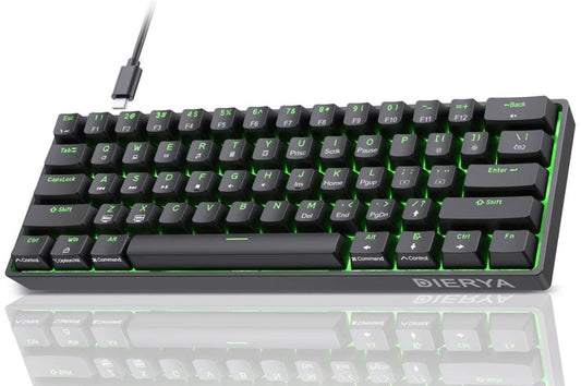 Dierya DK61se 60% Wired Mechanical Gaming Keyboard, Ice Blue Backlight, Type-C Mechanical Keyboard