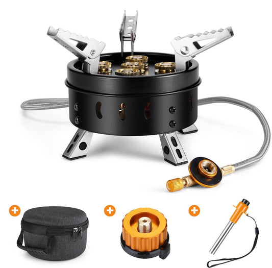 Odoland Camp Stove Foldable Gas Cooking Stove External Ignition with Screw-In Adapter