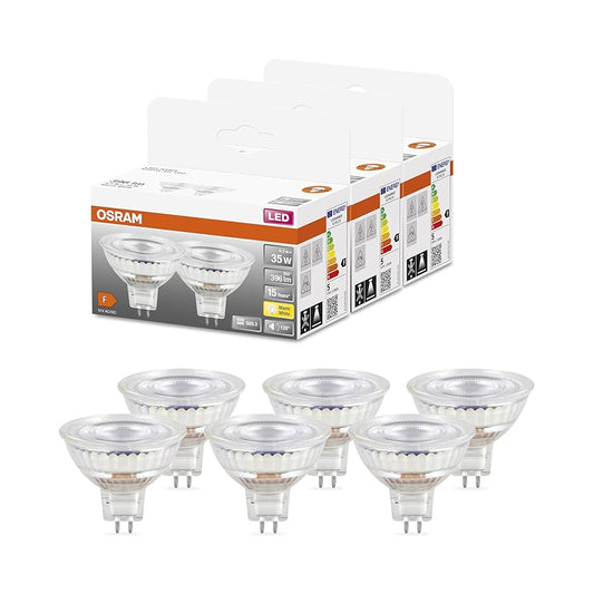 Osram MR16 Low Voltage LED Reflector Lamps 35W (3,8W) GU5.3, 2700 Kelvin, Glass,6p