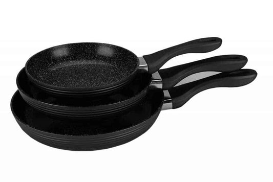 ROYALTY LINE RL-FM3 BLACK 3 Pcs Forged Fry Pan Set 20cm/24cm/28cm
